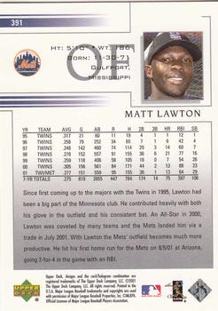 2002 Upper Deck #391 Matt Lawton Back