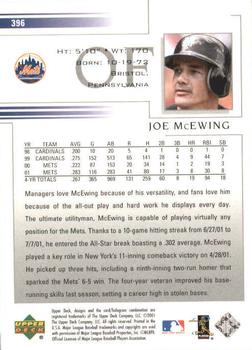 2002 Upper Deck #396 Joe McEwing Back