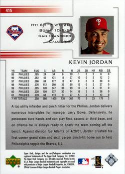 2002 Upper Deck #415 Kevin Jordan Back