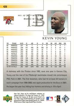 2002 Upper Deck #426 Kevin Young Back