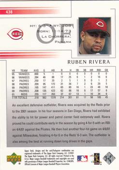 2002 Upper Deck #438 Ruben Rivera Back