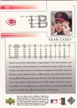2002 Upper Deck #440 Sean Casey Back