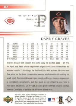 2002 Upper Deck #442 Danny Graves Back
