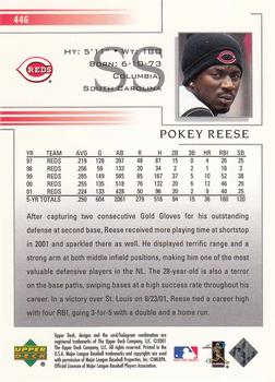 2002 Upper Deck #446 Pokey Reese Back
