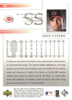 2002 Upper Deck #448 Juan Castro Back