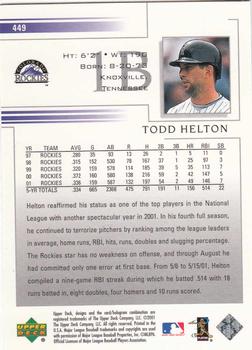 2002 Upper Deck #449 Todd Helton Back