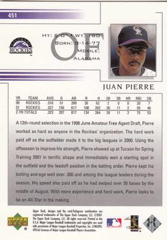 2002 Upper Deck #451 Juan Pierre Back