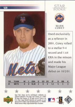 2002 Upper Deck #528 Mark Corey Back