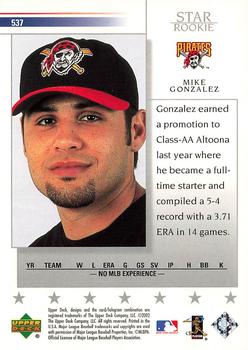 2002 Upper Deck #537 Mike Gonzalez Back