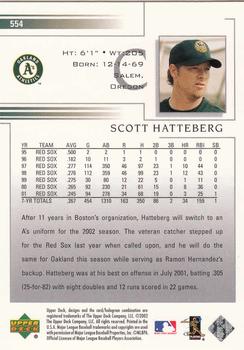 2002 Upper Deck #554 Scott Hatteberg Back