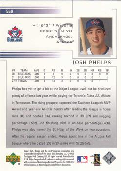 2002 Upper Deck #560 Josh Phelps Back