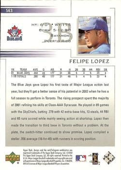 2002 Upper Deck #563 Felipe Lopez Back