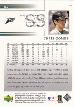 2002 Upper Deck #565 Chris Gomez Back