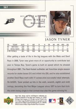 2002 Upper Deck #567 Jason Tyner Back