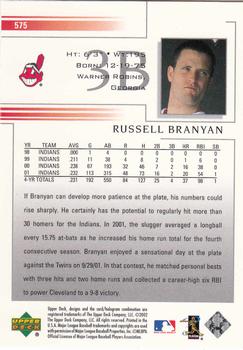 2002 Upper Deck #575 Russell Branyan Back