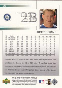 2002 Upper Deck #576 Bret Boone Back