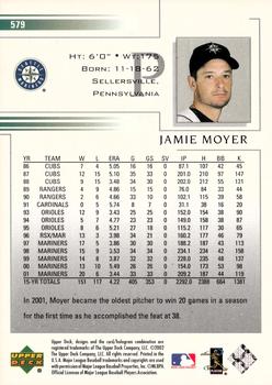 2002 Upper Deck #579 Jamie Moyer Back
