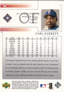2002 Upper Deck #588 Carl Everett Back