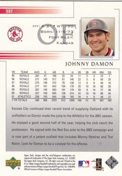 2002 Upper Deck #597 Johnny Damon Back