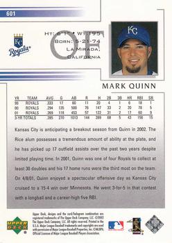 2002 Upper Deck #601 Mark Quinn Back