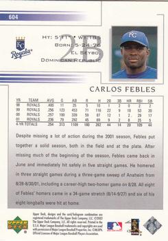 2002 Upper Deck #604 Carlos Febles Back