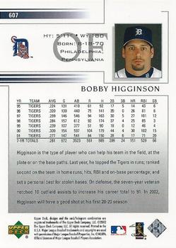 2002 Upper Deck #607 Bobby Higginson Back