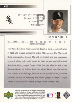 2002 Upper Deck #623 Jon Rauch Back