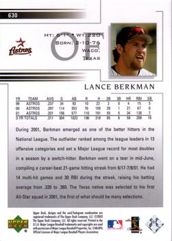 2002 Upper Deck #630 Lance Berkman Back