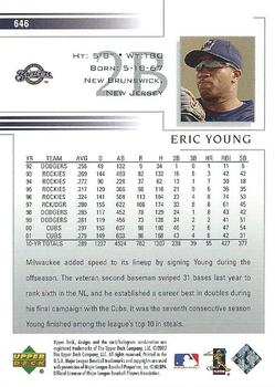 2002 Upper Deck #646 Eric Young Back