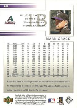 2002 Upper Deck #662 Mark Grace Back