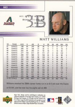 2002 Upper Deck #663 Matt Williams Back