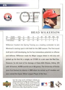 2002 Upper Deck #676 Brad Wilkerson Back