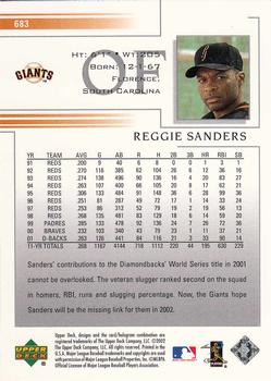 2002 Upper Deck #683 Reggie Sanders Back