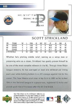 2002 Upper Deck #689 Scott Strickland Back