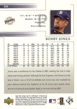 2002 Upper Deck #699 Bobby Jones Back