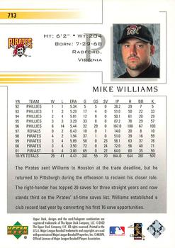 2002 Upper Deck #713 Mike Williams Back