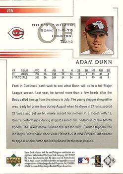 2002 Upper Deck #715 Adam Dunn Back