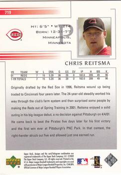 2002 Upper Deck #719 Chris Reitsma Back