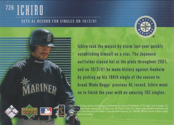 2002 Upper Deck #726 Ichiro Back