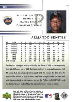 2002 Upper Deck #388 Armando Benitez Back