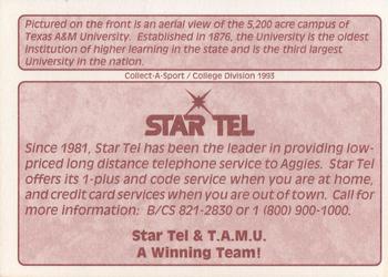 1994 Collect-A-Sport Texas A&M Aggies #NNO Texas A&M University Back