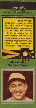 1934 Diamond Matchbooks (U1) #NNO Herman Bell Front