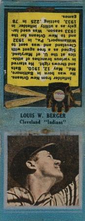 1934 Diamond Matchbooks (U1) #NNO Louis W. Berger Front