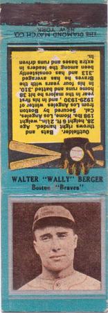1934 Diamond Matchbooks (U1) #NNO Walter 