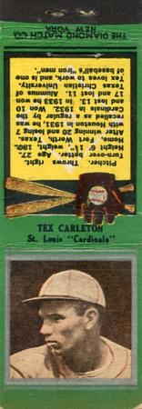 1934 Diamond Matchbooks (U1) #NNO Tex Carleton Front