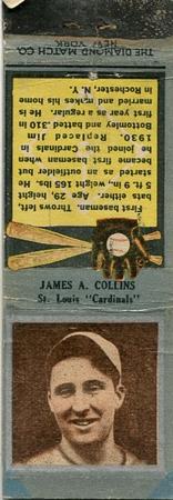 1934 Diamond Matchbooks (U1) #NNO James A. Collins Front
