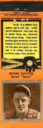 1934 Diamond Matchbooks (U1) #NNO Eugene Desautels Front