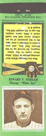 1934 Diamond Matchbooks (U1) #NNO Edward F. Durham Front