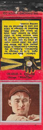 1934 Diamond Matchbooks (U1) #NNO Charles D. English Front