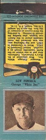 1934 Diamond Matchbooks (U1) #NNO Lew Fonseca Front